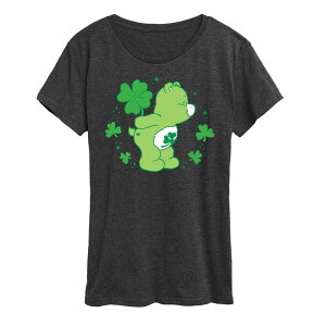 �A�j���L�����N�^�[ ���f�B�[�X �g�b�v�X T�V���c �O���t�B�b�N Licensed Character Women's Care Bearshamrock Graphic Tee Heather Charcoal �`���R�[��