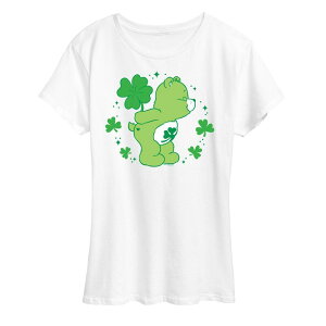 �A�j���L�����N�^�[ ���f�B�[�X �g�b�v�X T�V���c �O���t�B�b�N Licensed Character Women's Care Bearshamrock Graphic Tee White �z���C�g