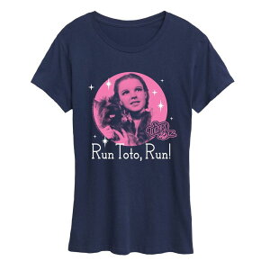 �A�j���L�����N�^�[ ���f�B�[�X �g�b�v�X T�V���c �O���t�B�b�N Licensed Character Women's The Wizard Of Oz Run Toto Run Graphic Tee Navy �l�C�r�[