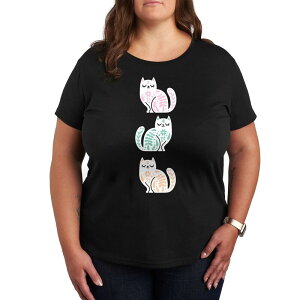 �A���u�����f�b�h ���f�B�[�X �g�b�v�X T�V���c �v���X�T�C�Y �O���t�B�b�N Unbranded Pluscandinavian Cats Graphic Tee Black �u���b�N