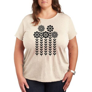 �A���u�����f�b�h ���f�B�[�X �g�b�v�X T�V���c �v���X�T�C�Y �O���t�B�b�N Unbranded Pluscandinavian Flowers Graphic Tee Beige �x�[�W��