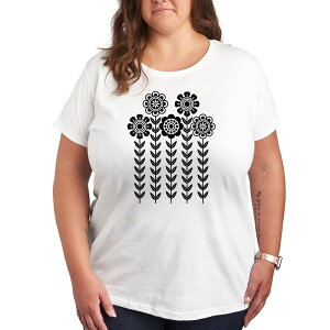 �A���u�����f�b�h ���f�B�[�X �g�b�v�X T�V���c �v���X�T�C�Y �O���t�B�b�N Unbranded Pluscandinavian Flowers Graphic Tee White �z���C�g