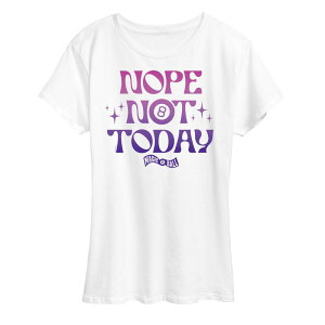 �A�j���L�����N�^�[ ���f�B�[�X �g�b�v�X T�V���c �O���t�B�b�N Licensed Character Women's Magic 8 Ball Nope Notoday Graphic Tee White �z���C�g