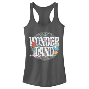 �f�B�Y�j�[ ���f�B�[�X �g�b�v�X T�V���c Disney's Alice In Wonderland Characters Juniors' Racerback Tank Top Charcoal �`���R�[��