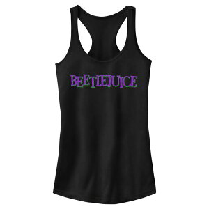 �A�j���L�����N�^�[ ���f�B�[�X �g�b�v�X T�V���c ���S Licensed Character Juniors' Beetlejuice Simple Logo Racerback Tank Top Black �u���b�N
