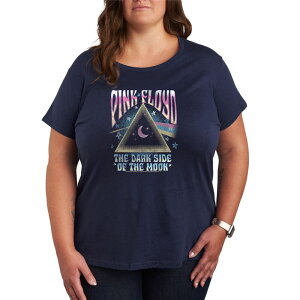 �A�j���L�����N�^�[ ���f�B�[�X �g�b�v�X T�V���c �v���X�T�C�Y �O���t�B�b�N Licensed Character Plusize Pink Floyd The Dark Side of the Moon Distressed Pastel Graphic Tee Navy �l�C�r�[