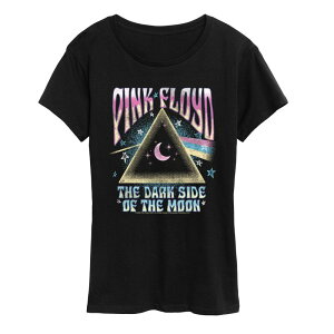 �A�j���L�����N�^�[ ���f�B�[�X �g�b�v�X T�V���c �O���t�B�b�N Licensed Character Women's Pink Floyd The Dark Side of the Moon Distressed Graphic Tee Black �u���b�N