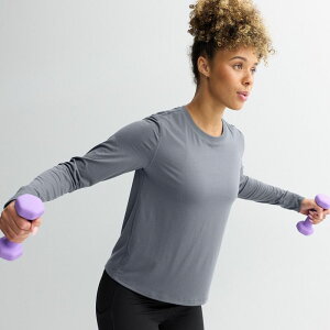 Tek Gear ���f�B�[�X �g�b�v�X T�V���c Women's Tek Gear Long Sleeve Tee Heritage Gray �O���[