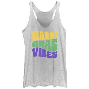 �A���u�����f�b�h ���f�B�[�X �g�b�v�X T�V���c �O���t�B�b�N Unbranded Juniors' Mardi Gras Vibes Graphic Tank Top White Heather �z���C�g