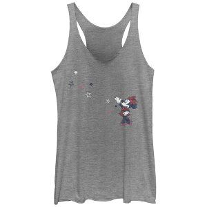 �f�B�Y�j�[ ���f�B�[�X �g�b�v�X T�V���c �O���t�B�b�N Disney's Minnie Mouse American Stars Tri-Blend Juniors' Racerback Graphic Tank Top Gray Heather �O���[