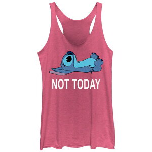 �f�B�Y�j�[ ���f�B�[�X �g�b�v�X T�V���c �O���t�B�b�N Disney's Lilo & Stitch Notoday Tri-Blend Juniors' Racerback Graphic Tank Pink Heather �w�U�[