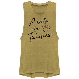 �f�B�Y�j�[ ���f�B�[�X �g�b�v�X T�V���c �O���t�B�b�N Disney's Mickey Mouse Juniors' Aunts Are Fabulous Leopard Festival Muscle Graphic Tank Gold Heather �w�U�[