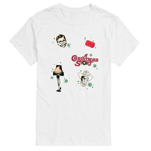 �A�j���L�����N�^�[ �����Y �g�b�v�X T�V���c �O���t�B�b�N Licensed Character Men's A Christmastory Icon Collage Graphic Tee White �z���C�g