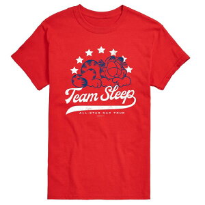 �A�j���L�����N�^�[ �����Y �g�b�v�X T�V���c �g�[�� �O���t�B�b�N Licensed Character Big & Tall Garfield Team Sleep All-Star Nap Tour Graphic Tee Red ���b�h