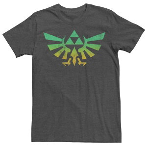 �A�j���L�����N�^�[ �����Y �g�b�v�X T�V���c Licensed Character Men's Nintendo Legend of Zelda Triforce Green Fade Tee Charcoal Heather �`���R�[��
