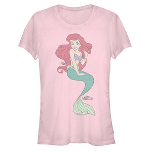 �f�B�Y�j�[ ���f�B�[�X �g�b�v�X T�V���c �O���t�B�b�N Disney's The Little Mermaid Juniors' Ariel Playing Wither Hair Graphic Tee Light Pink �s���N