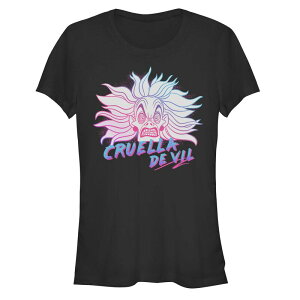 �f�B�Y�j�[ ���f�B�[�X �g�b�v�X T�V���c �O���t�B�b�N Disney's Villains Crazy Cruella De Vil Juniors' Graphic Tee Black �u���b�N