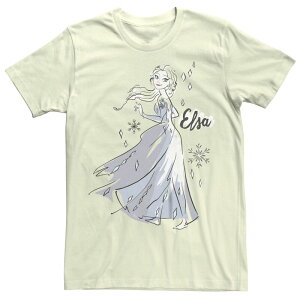 �f�B�Y�j�[ ���f�B�[�X �g�b�v�X T�V���c �O���t�B�b�N Disney's Frozen Elsa Profile Portrait Juniors' Boyfriend Graphic Tee Natural