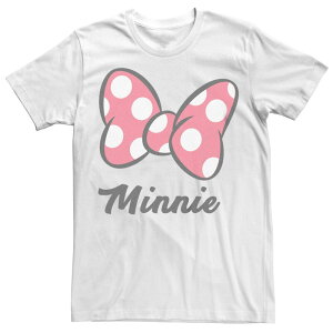 �f�B�Y�j�[ ���f�B�[�X �g�b�v�X T�V���c �h�b�g�� �h�b�g �v�����g �O���t�B�b�N Disney's Minnie Mouse Juniors' Polka Dot Print Bow Boyfriend Graphic Tee White �z���C�g