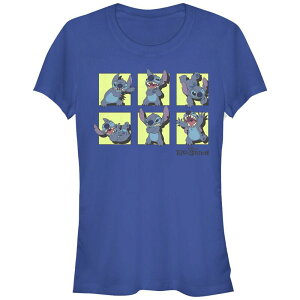 �f�B�Y�j�[ ���f�B�[�X �g�b�v�X T�V���c �O���t�B�b�N Disney's Lilo & Stitch Multi Posestitch Juniors' Graphic Tee Royal �}���`�J���[