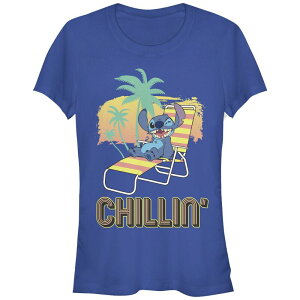 �f�B�Y�j�[ ���f�B�[�X �g�b�v�X T�V���c �O���t�B�b�N Disney's Lilo & Stitchillin' Stitch Juniors' Graphic Tee Royal