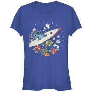 �f�B�Y�j�[ ���f�B�[�X �g�b�v�X T�V���c �O���t�B�b�N Disney's Lilo & Stitch Surfer Dude Stitch Juniors' Graphic Tee Royal