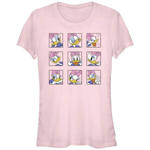�f�B�Y�j�[ ���f�B�[�X �g�b�v�X T�V���c �O���t�B�b�N Disney's Daisy Duck Expressions Boxes Juniors' Graphic Tee Light Pink �s���N
