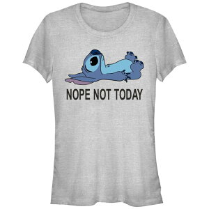 �f�B�Y�j�[ ���f�B�[�X �g�b�v�X T�V���c �O���t�B�b�N Disney's Lilo & Stitch Juniors' Nope Notoday Stitch Graphic Tee Athletic Heather �w�U�[