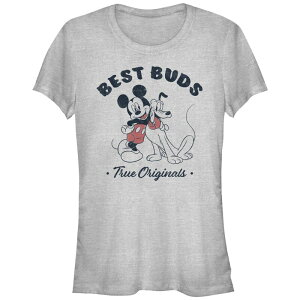 �f�B�Y�j�[ ���f�B�[�X �g�b�v�X T�V���c �O���t�B�b�N Disney's Mickey Mouse And Pluto Best Buds Juniors' Graphic Tee Athletic Heather �w�U�[