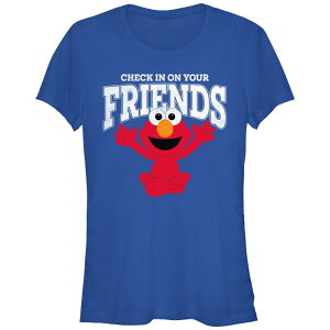 �A�j���L�����N�^�[ ���f�B�[�X �g�b�v�X T�V���c �O���t�B�b�N Licensed Character Juniors' Sesame Street Elmo Check In On Your Friends Graphic Tee Royal �`�F�b�N