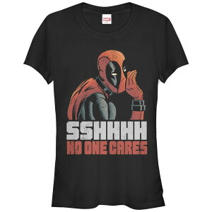 �}�[�x�� ���f�B�[�X �g�b�v�X T�V���c �O���t�B�b�N Marvel Juniors' Deadpool None Cares Graphic Tee Black �u���b�N
