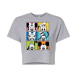 �f�B�Y�j�[ ���f�B�[�X �g�b�v�X T�V���c �N���b�v�h �O���t�B�b�N Disney's Mickey Mouse & Friends Juniors' Characters Cropped Graphic Tee Gray �O���[