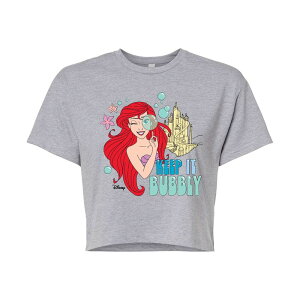 �f�B�Y�j�[ ���f�B�[�X �g�b�v�X T�V���c �N���b�v�h Disney Princess Ariel Juniors' Keep It Bubbly Cropped Tee Heather Gray �O���[