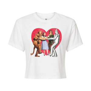 �A�j���L�����N�^�[ ���f�B�[�X �g�b�v�X T�V���c �N���b�v�h Licensed Character Juniors' The Wizard of Oz Heart Cropped Tee White �z���C�g