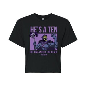 �A�j���L�����N�^�[ ���f�B�[�X �g�b�v�X T�V���c �N���b�v�h Licensed Character Juniors' Masters Of The Universe He's A Ten Cropped Tee Black �u���b�N