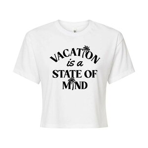�A���u�����f�b�h ���f�B�[�X �g�b�v�X T�V���c �N���b�v�h �O���t�B�b�N Unbranded Juniors' Vacation Is A State Of Mind Cropped Graphic Tee White �z���C�g