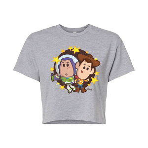 �f�B�Y�j�[ �s�N�T�[ ���f�B�[�X �g�b�v�X T�V���c �N���b�v�h Disney / Pixar's Toy Story Buzz Lightyear & Woody Juniors' Cropped Tee Heather Gray �O���[
