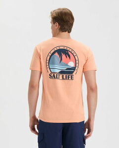 �\���g���C�t �����Y �g�b�v�X T�V���c �O���t�B�b�N Men'salt Life Palm Sunset Graphic T-Shirt Grapefruit
