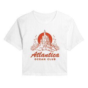 �A�j���L�����N�^�[ ���f�B�[�X �g�b�v�X T�V���c �N���b�v�h Licensed Character Juniors' Disney's The Little Mermaid Ariel Atlantica Ocean Club Cropped Tee White �z���C�g