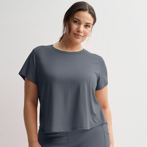 Tek Gear ���f�B�[�X �g�b�v�X T�V���c �v���X�T�C�Y ���b�V�� Plusize Tek Gear Mesh Tee Heritage Gray �O���[