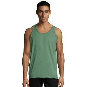 �w�C���Y �����Y �g�b�v�X T�V���c Men's Hanes ComfortWash Garment-Dyed Tank Top Undershirt Cypress Green �O���[��