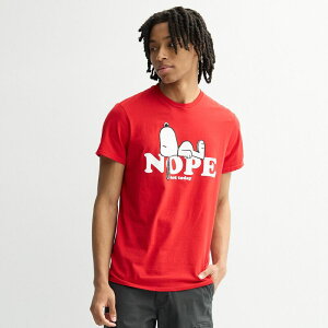 �A�j���L�����N�^�[ �����Y �g�b�v�X T�V���c Licensed Character Men's Peanutsnoopy Nope Tee Red ���b�h