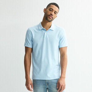�\�m�} �����Y �g�b�v�X T�V���c �|���V���c Men'sonoma Goods For Life Short Sleeve Pique Polo Light Blue Tipped �u���[