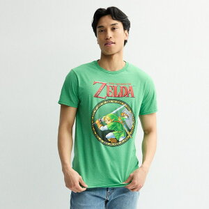 �A�j���L�����N�^�[ �����Y �g�b�v�X T�V���c �O���t�B�b�N Licensed Character Men's Nintendo The Legend of Zelda Link Sword Graphic Tee Green Heather �w�U�[
