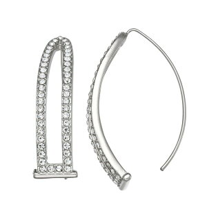 ���F���E�H�� ���f�B�[�X �A�N�Z�T���[ �s�A�X�E�C�������O Simply Vera Wang Silver and Tone Simulated Crystal Elongated Oval Threader Earrings Clear �V���o�[