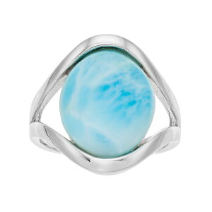 �A���u�����f�b�h ���f�B�[�X �A�N�Z�T���[ �����O Unbranded Sterling Silver Larimar Cabochon Split Shank Ring Sterling Silver �V���o�[