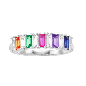 yz Aufbh fB[X O ANZT[ Sterling Silver Gemstone Baguette Ring Sterling
