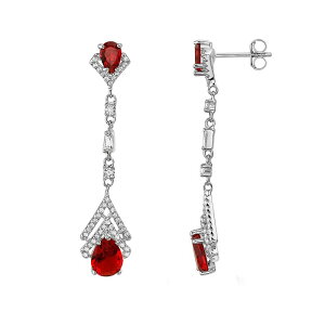 Aufbh fB[X ANZT[ sAXECO Unbranded Sterling Silver Cubic Zirconia Dangle Drop Earringsterling Vo[
