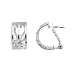 Aufbh fB[X ANZT[ sAXECO Unbranded Sterling Silver 3 Row Omega Hoop Earringsterling Silver Vo[