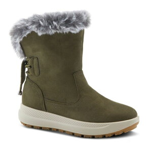 tNTX fB[X V[Y u[cECu[c Flexus by Spring Step Snowbird Women's Waterproof Snow Boots Olive Green O[